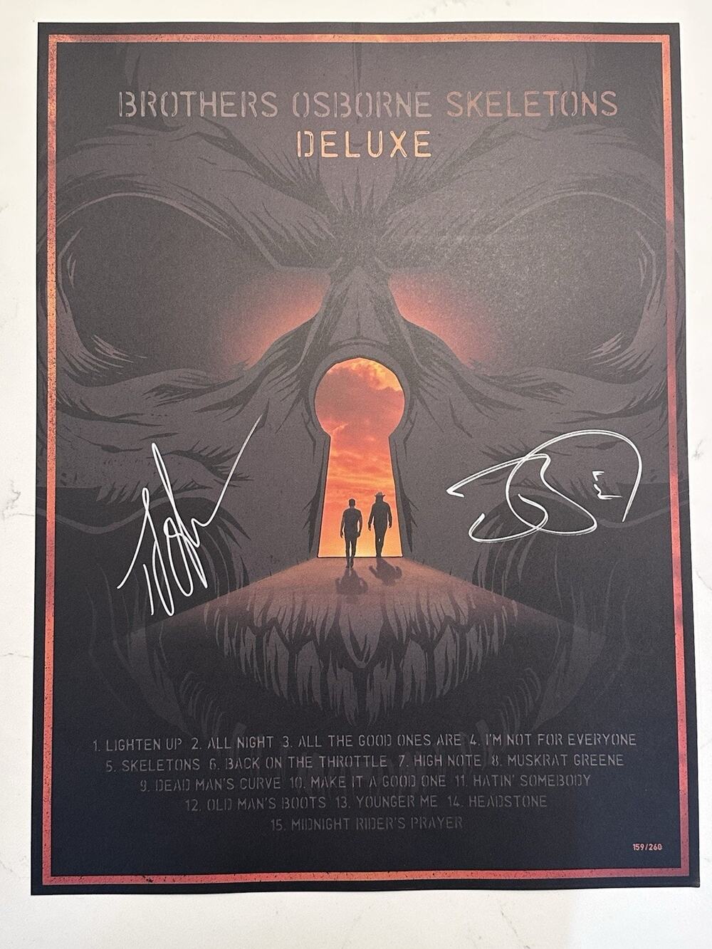 BROTHERS OSBORNE Skeletons Deluxe 18"x24" Poster #159/260 Signed Autographed